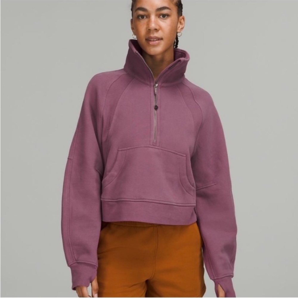 Lululemon Oversized Pink Half Zip Cropped Scuba XL/XXL